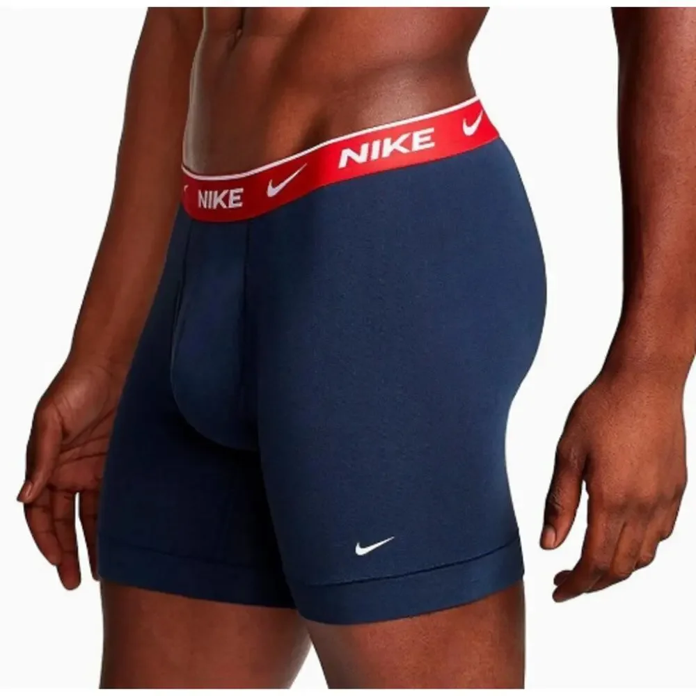 Nike Men's Obsidian Cool Gray Red Dri-FIT Essential Cotton Stretch Size S 3 Pack